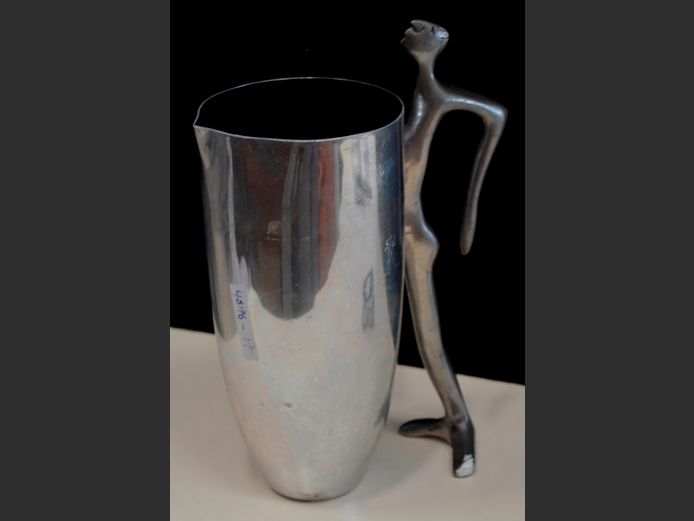 CARROL BOYES "MAN" STAINLESS STEEL WATER JUG, 28cm High