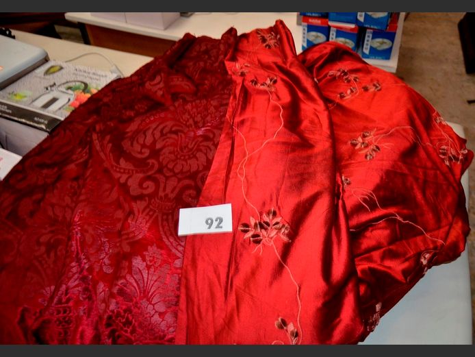 LOT OF 2: RED CURTAINS