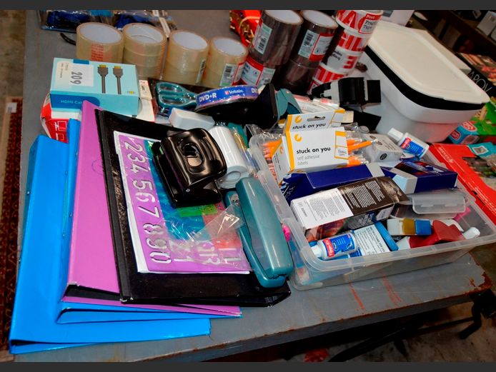 ASSORTED STATIONERY, PARCEL TAPE, etc
