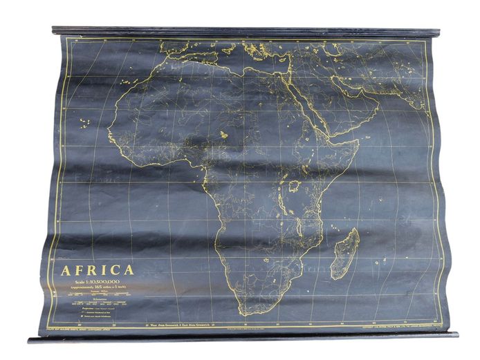 1949 Philips' Map Building Sheets: Africa Wall Hanging Map