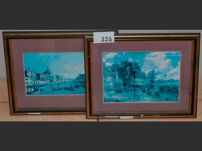 SET OF 2 FRAMED CANELETTO POSTERS, 26.18cm & 26 x 16cm