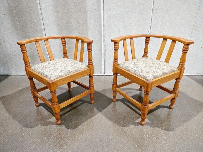 20th Century Oak Wood Captain's Chairs