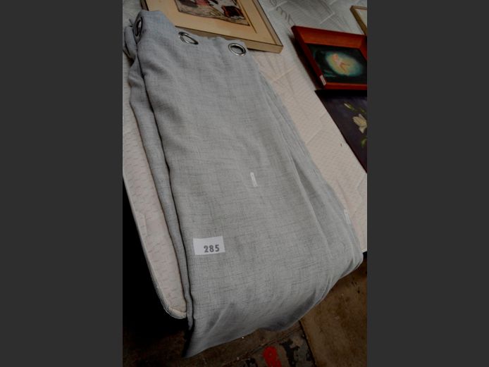 SET OF 4 DROPS GREY EYELET CURTAINS [#: 408826576]