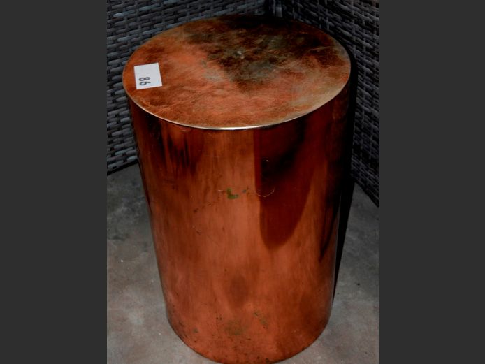 METAL CIRCULAR SIDE TABLE, 35cm Diameter x 55cm High [Scuffed]
