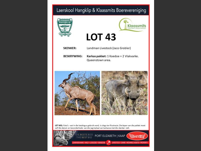 Karkaspakket - 1 x Koedoe, 2 x Vlakvark | Landman Livestock   (Jaco Grobler)