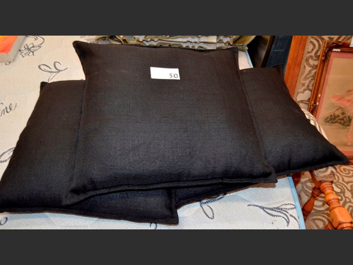 SET OF 3 BLACK SCATTER CUSHIONS, 45 x 45cm