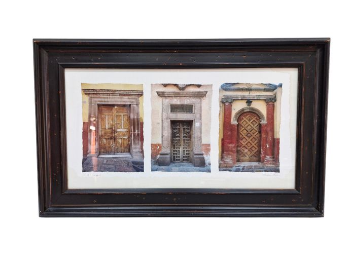 Grand Openings I Fine Art Print by Maureen Love in Distressed Black Frame