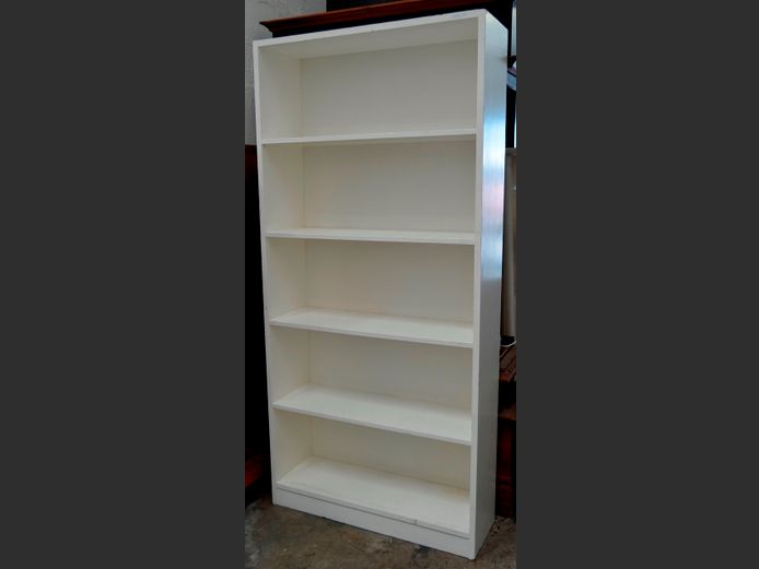 WHITE 5-TIER BOOKSHELF, 92 x 29 x 194cm