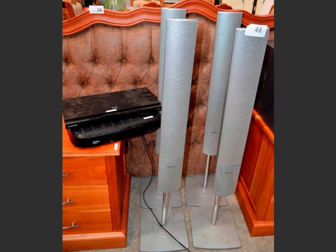 SET OF 4 PANASONIC TALLBOY SPEAKERS, SAMSUNG DVD PLAYER, etc [Switch on]