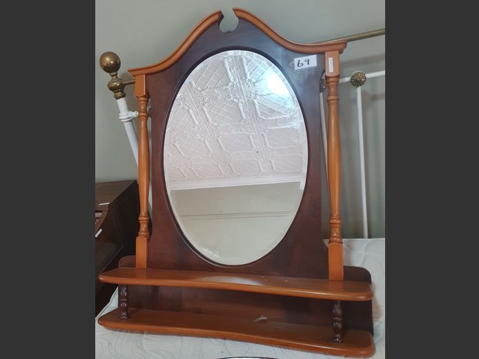 YELLOWWOOD & IMBUIA BEVELLED DRESSING TABLE MIRROR, 90 x 21 x 109cm