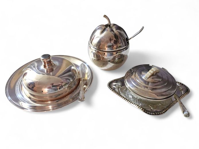 Vintage Silver-Plated Condiment Dishes