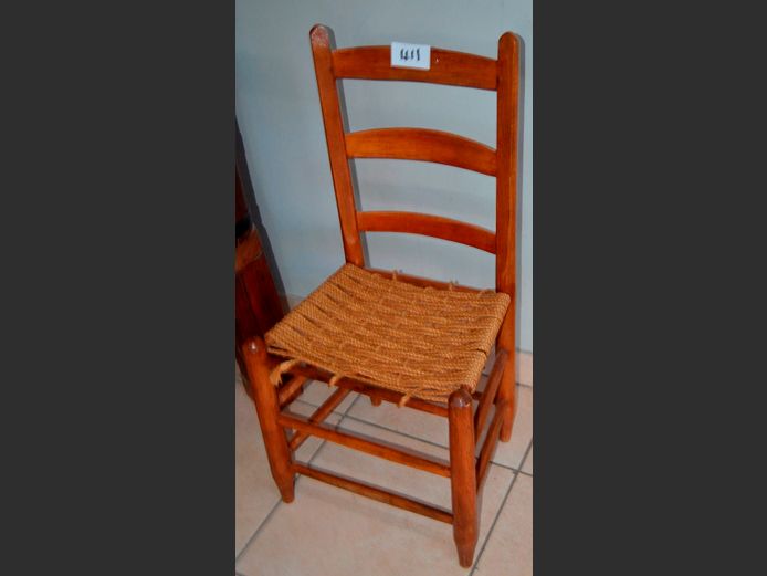 OAK CHAIR WITH ROPE SEAT [Worn]