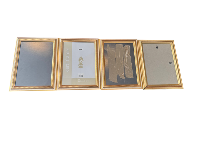 Set of 4 Gold-Coloured A4 Photo Frames