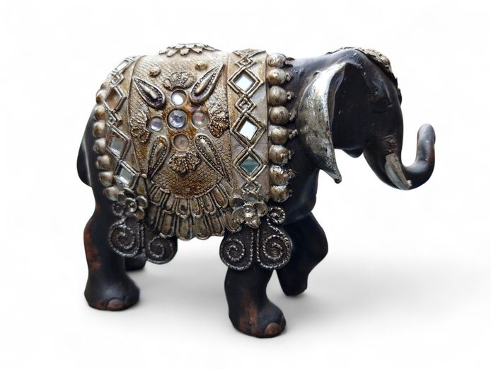 Bejeweled Polyresin Elephant Sculpture