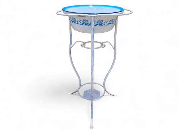 Vintage Wash Stand with Enamel Basin