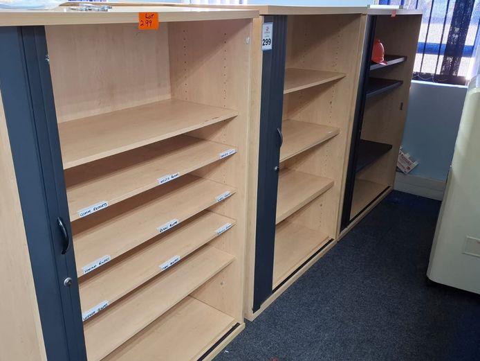 3 x Sliding door filing cabinets