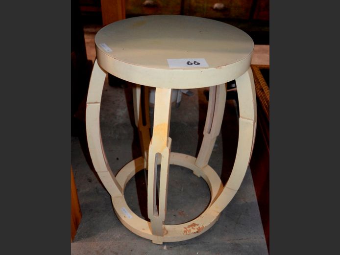 CREAM PAINTED SIDE TABLE, 34cm Diameter x 52cm High
