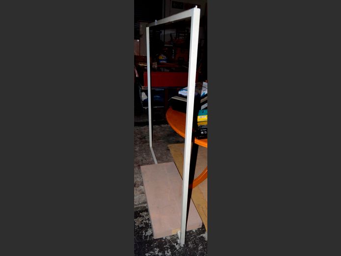 WHITE METAL CLOTHING RAIL, 150 x 155cm