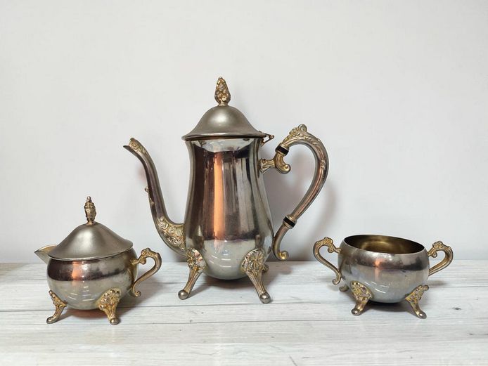 Vintage Three-Piece Silver-Plated Tea & Coffee Service
