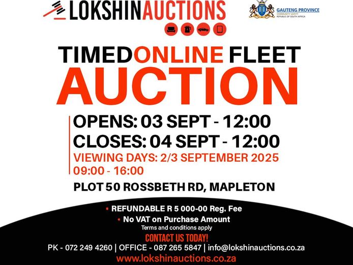 Vehicle, Motorcycle and Trailer De-Fleet Auction Sale
