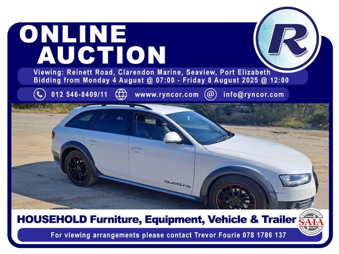 Household Furniture, Equipment, Vehicle & Trailer