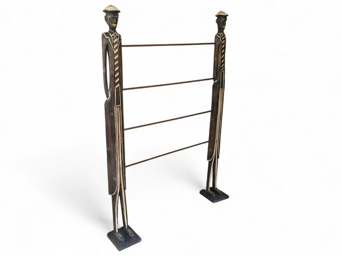 Colonial Wood Figure Towel Rail Stand