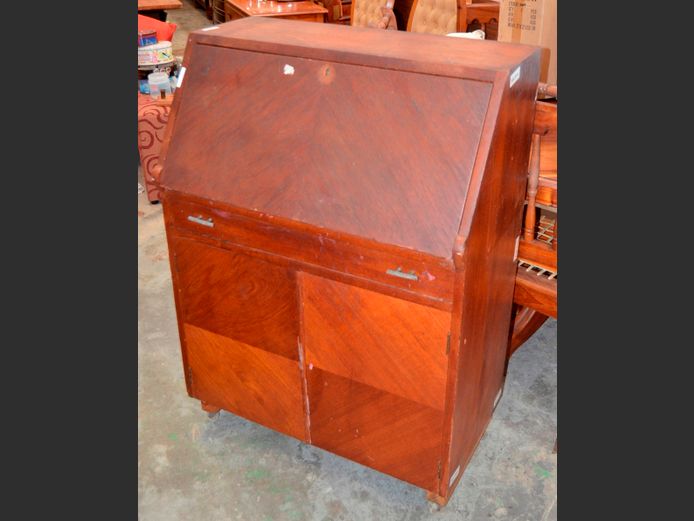 ART DECO OAK FALL FRONT WRITING BUREAU, 76 x 43 x 107cm