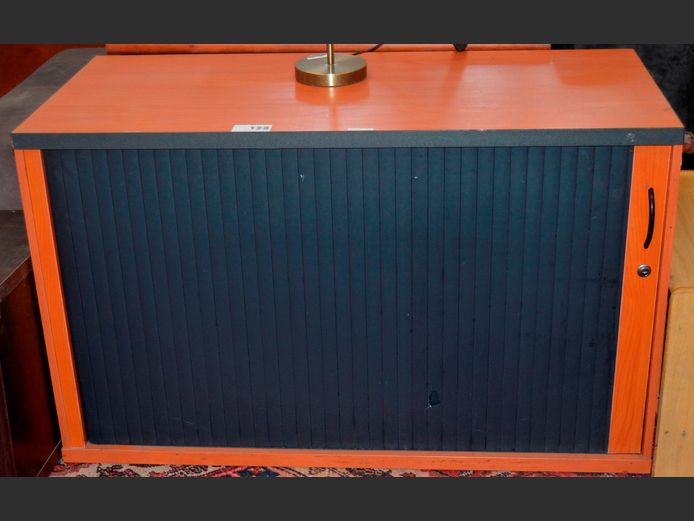 CHERRY FOIL ROLLING DOOR CREDENZA, 120 x 55 x 73cm