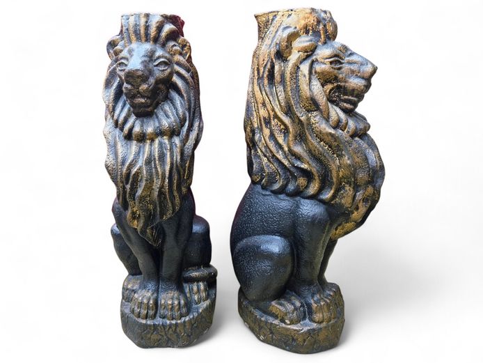 Large Guardian Sitting Lion Fiberglass Statues