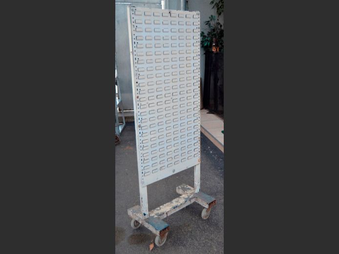 LIN BIN PLATE ON FRAME WITH CASTORS, 62 x 40 x 167cm