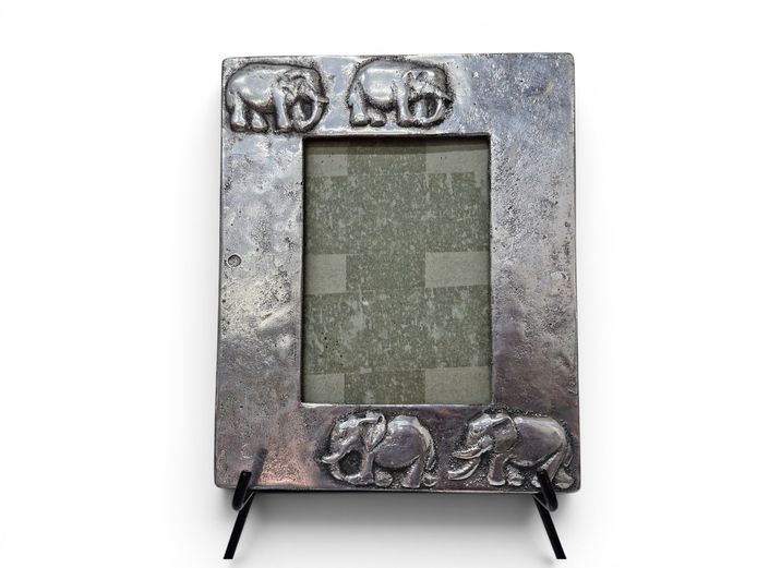 Solid Pewter Elephant Motif Photo Frame