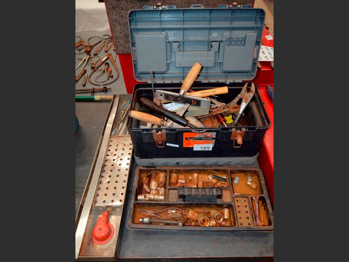 BIG JIM TOOLBOX WITH SOCKETS, SPANNER, MONKEY WRENCH, etc