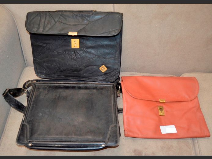 ANTELOPE BLACK LEATHER BRIEFCASE & 2 OTHERS