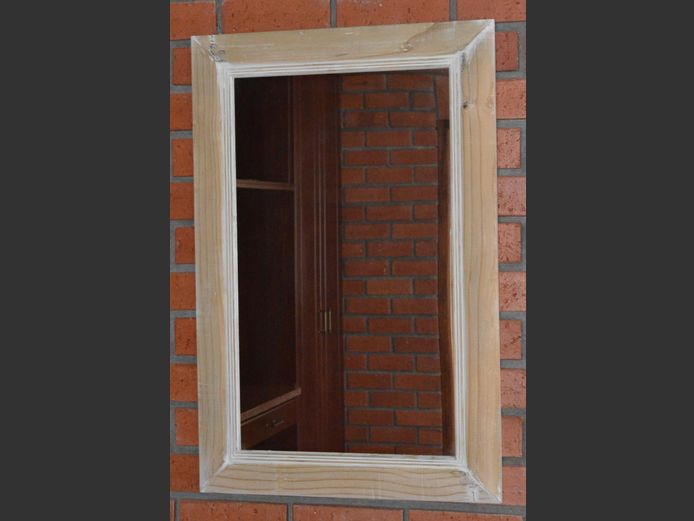 PAINT TECHNIQUE FRAMED MIRROR, 90 x 60cm