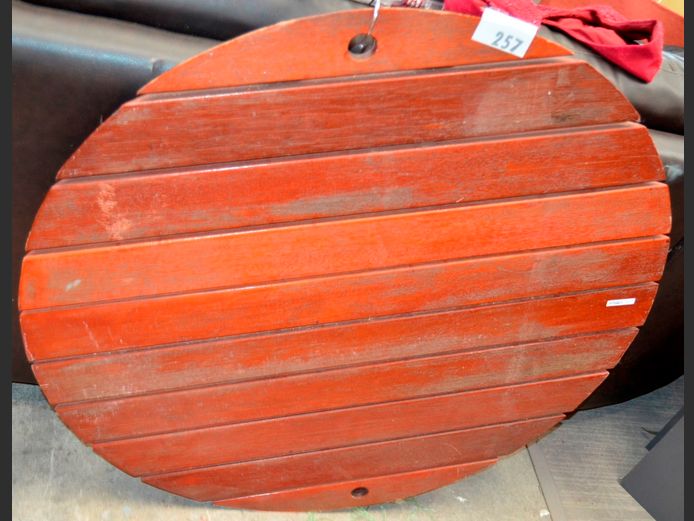 TEAK PATIO TABLE TOP ONLY, 92cm Diameter