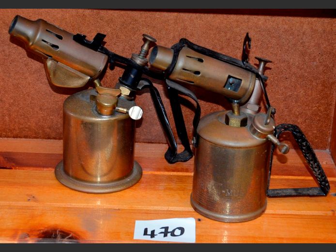 PAIR VINTAGE BRASS BLOW TORCHES