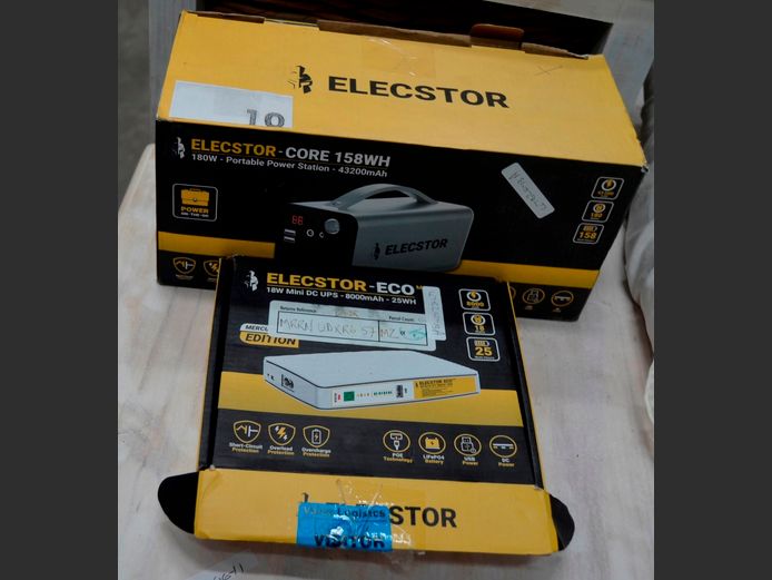 ELECSTOR 158WH POWER STATION & 18W MINI UPS [Untested, no charger]