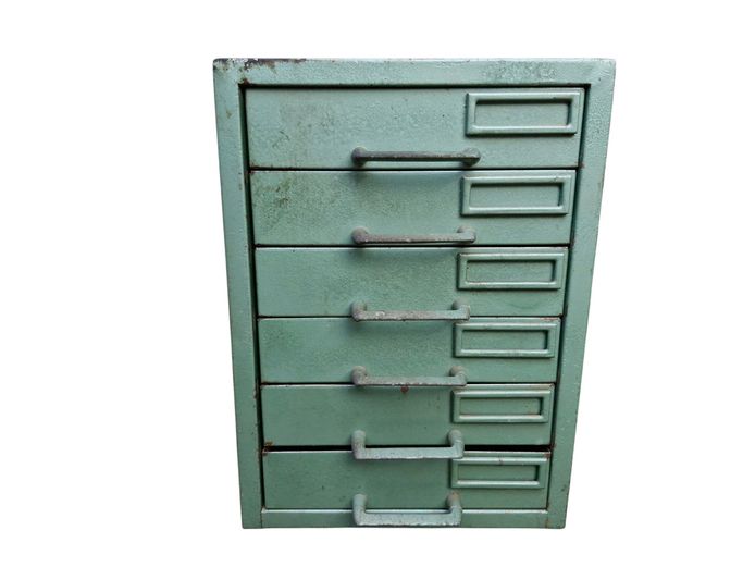 Vintage Industrial 5-Drawer Metal Index Cabinet