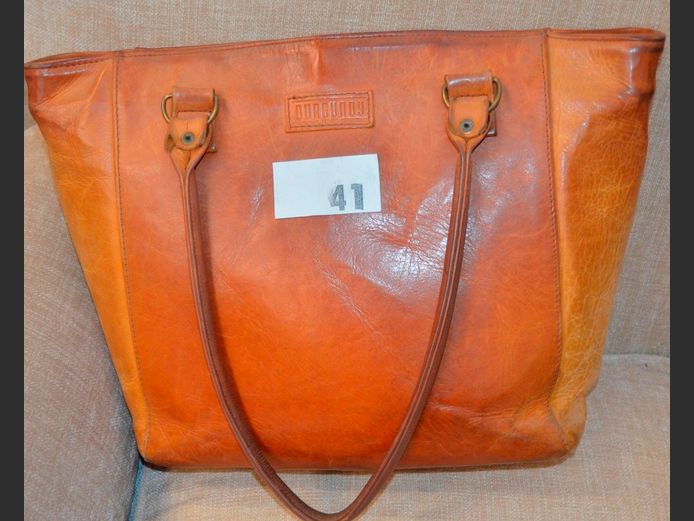 "BURGUNDY" BROWN LEATHER HANDBAG