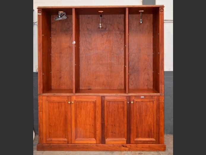 KIAAT 4-DOOR, 4-DRAWER DISPLAY CABINET, 200 x 62 x 230cm [Shelves needed]
