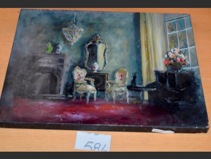 UNFRAMED OLEOGRAPH ON BOARD, 43 x 32cm