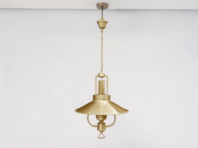 Brass Tone Finished Metal Hanging Pendant Light
