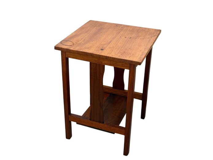 Solid Wood Side Table with Magazine Rack