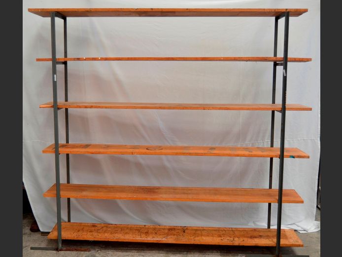 METAL & PINE 6-TIER SHELF, 207 x 35 x 192cm