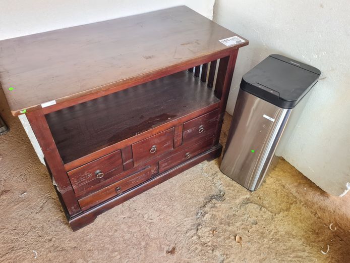 TV CABINET AND DUSTBIN