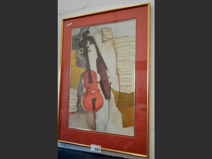 ROSINA WATCHMEISTER VIOLIN PRINT, 68 x 46cm