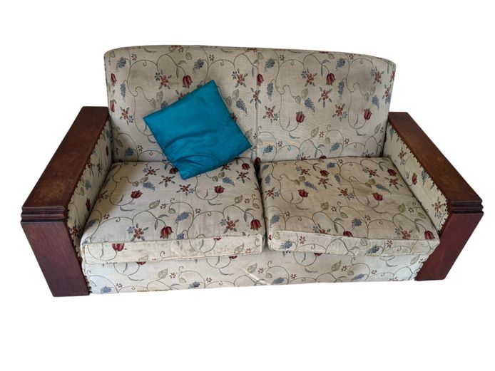 Solid Wood Arm 2-Seater Couch