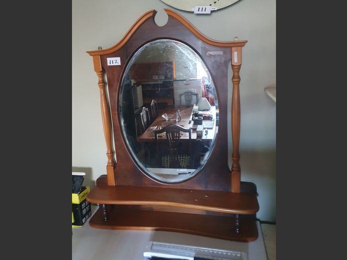 YELLOWWOOD & IMBUIA BEVELLED DRESSING TABLE MIRROR