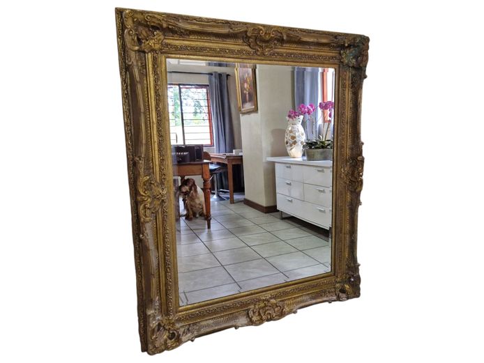Colossal Louis XVI Style Bevelled Mirror in Gilded Frame