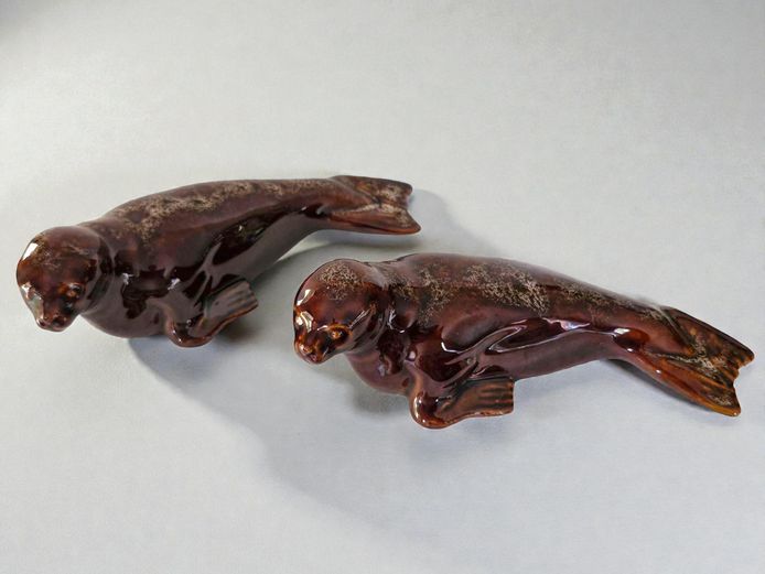 Vintage Lava Drip Kernewek Cornwall Pottery Seals